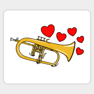 Valentines Flugelhorn Teacher Brass Player Wedding Musician Magnet